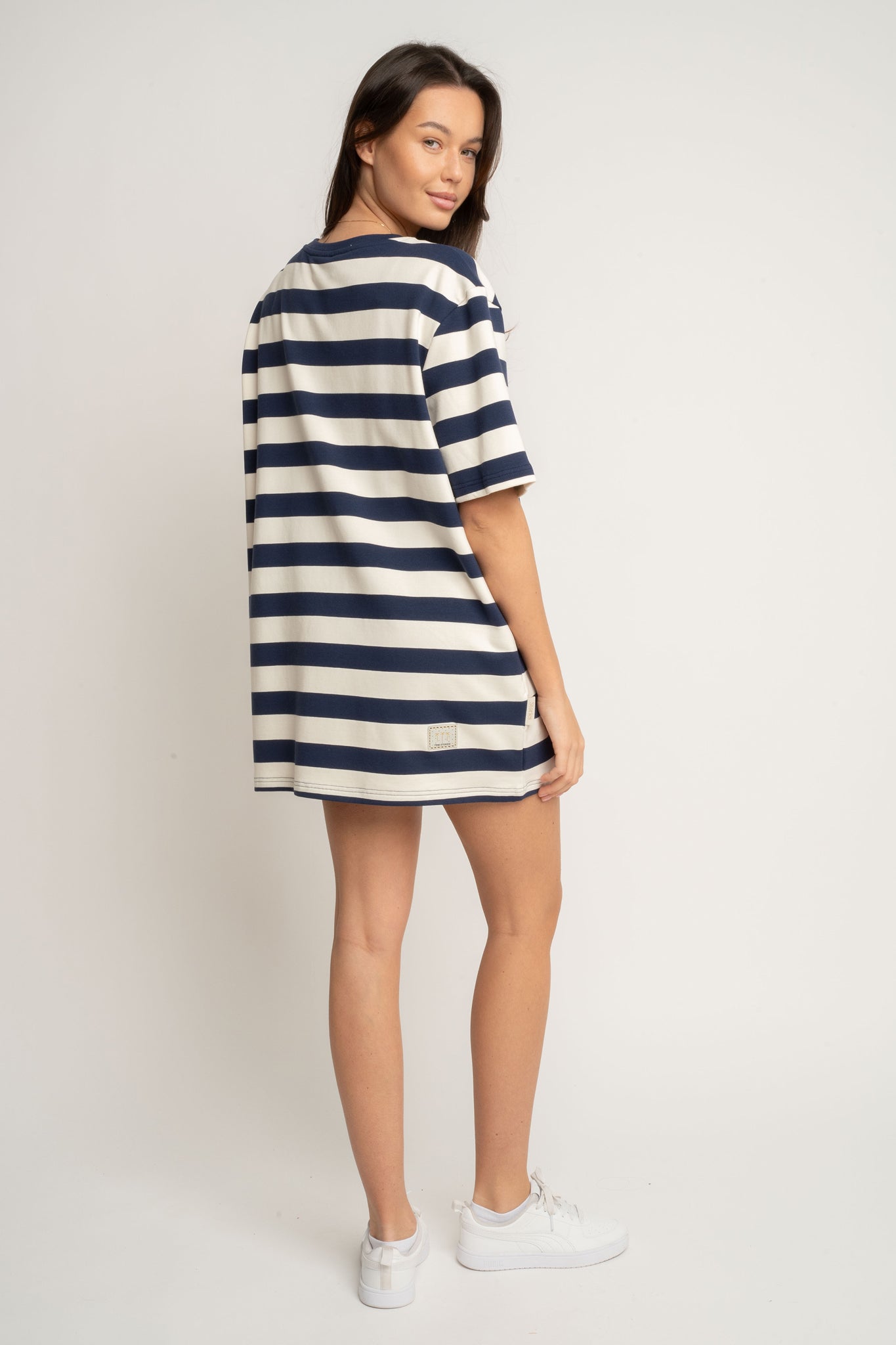 T-SHIRT GRANATOWY W PASKI - MARE