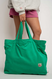TORBA TYPU SHOPPER BAG ZIELONA Z BRZOSKWINIOWYM NAPISEM - NAYA