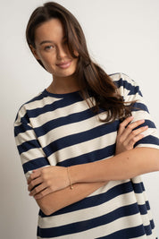 T-SHIRT GRANATOWY W PASKI - MARE