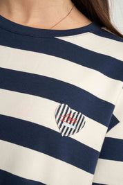 T-SHIRT GRANATOWY W PASKI - MARE