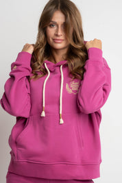 BLUZA Z KAPTUREM RÓŻOWA SHINE - AURENA