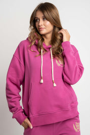 BLUZA Z KAPTUREM RÓŻOWA SHINE - AURENA