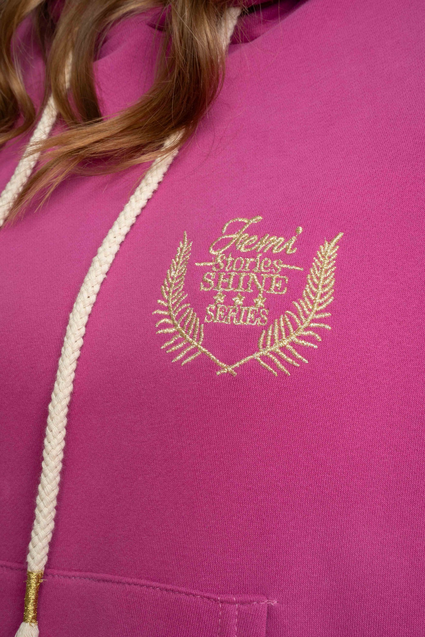 BLUZA Z KAPTUREM RÓŻOWA SHINE - AURENA