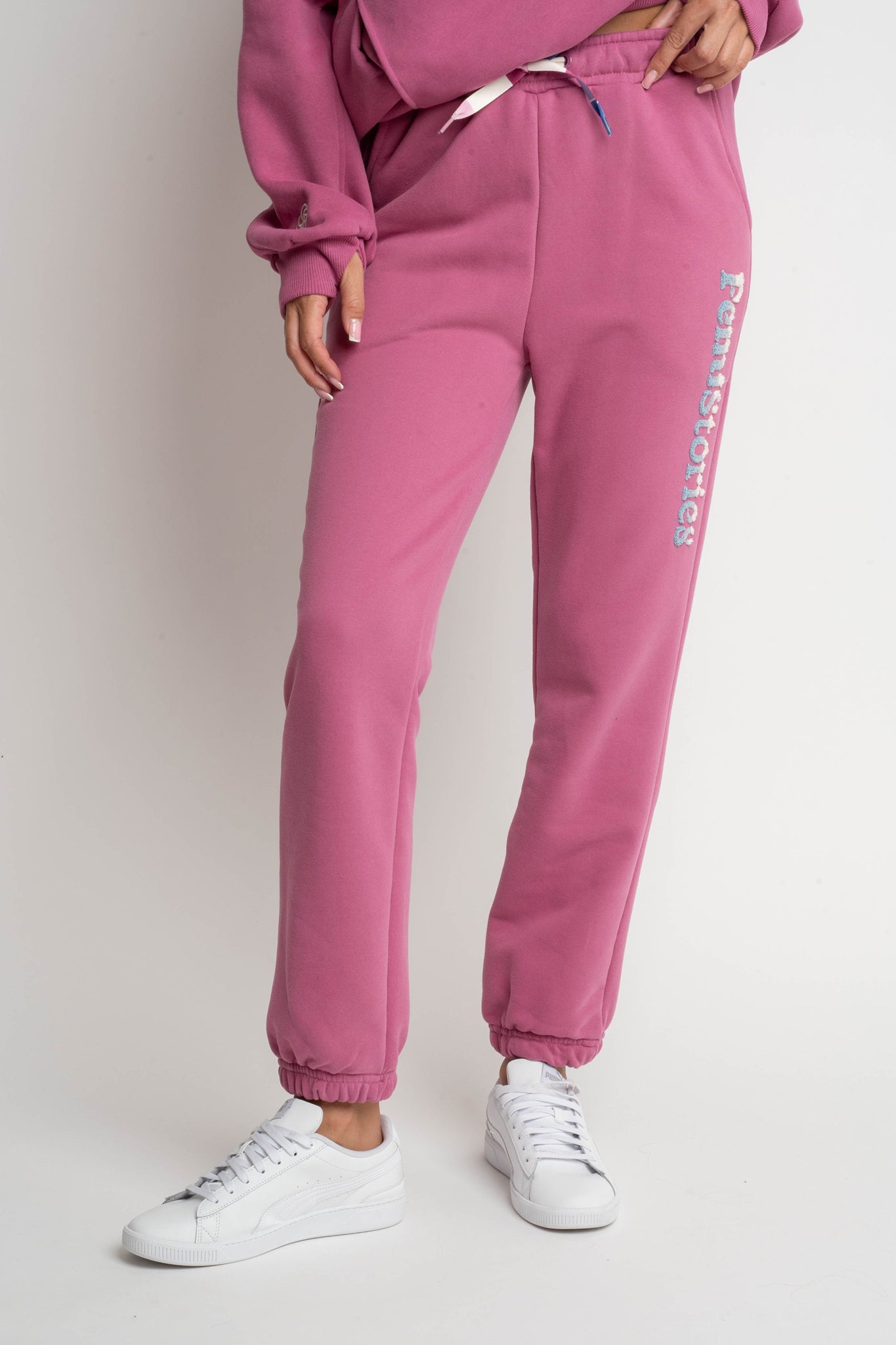 FUCHSIA SWEATPANTS WITH EMBROIDERY FEMI STORIES - HARUKA