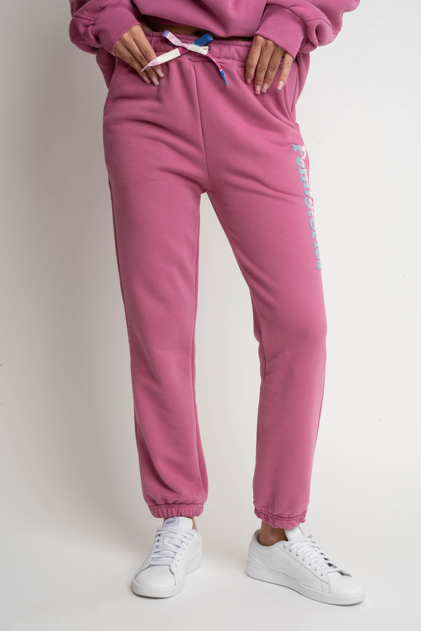 FUCHSIA SWEATPANTS WITH EMBROIDERY FEMI STORIES - HARUKA
