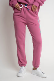 FUCHSIA SWEATPANTS WITH EMBROIDERY FEMI STORIES - HARUKA