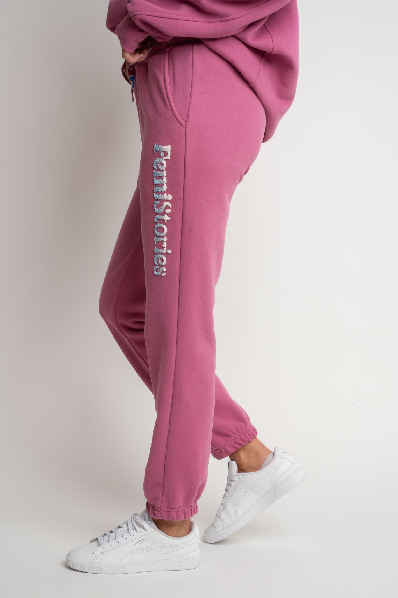 FUCHSIA SWEATPANTS WITH EMBROIDERY FEMI STORIES - HARUKA