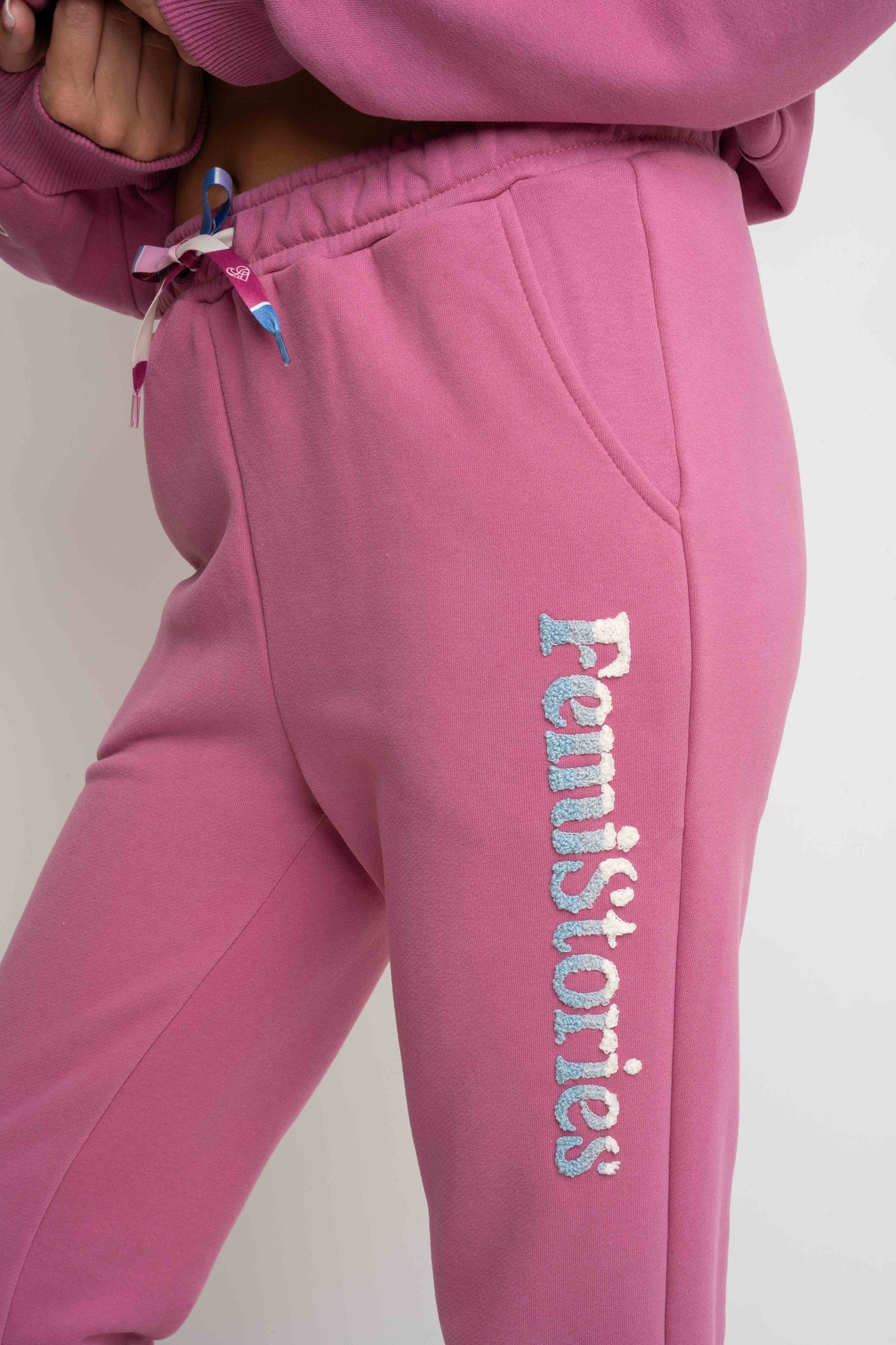FUCHSIA SWEATPANTS WITH EMBROIDERY FEMI STORIES - HARUKA