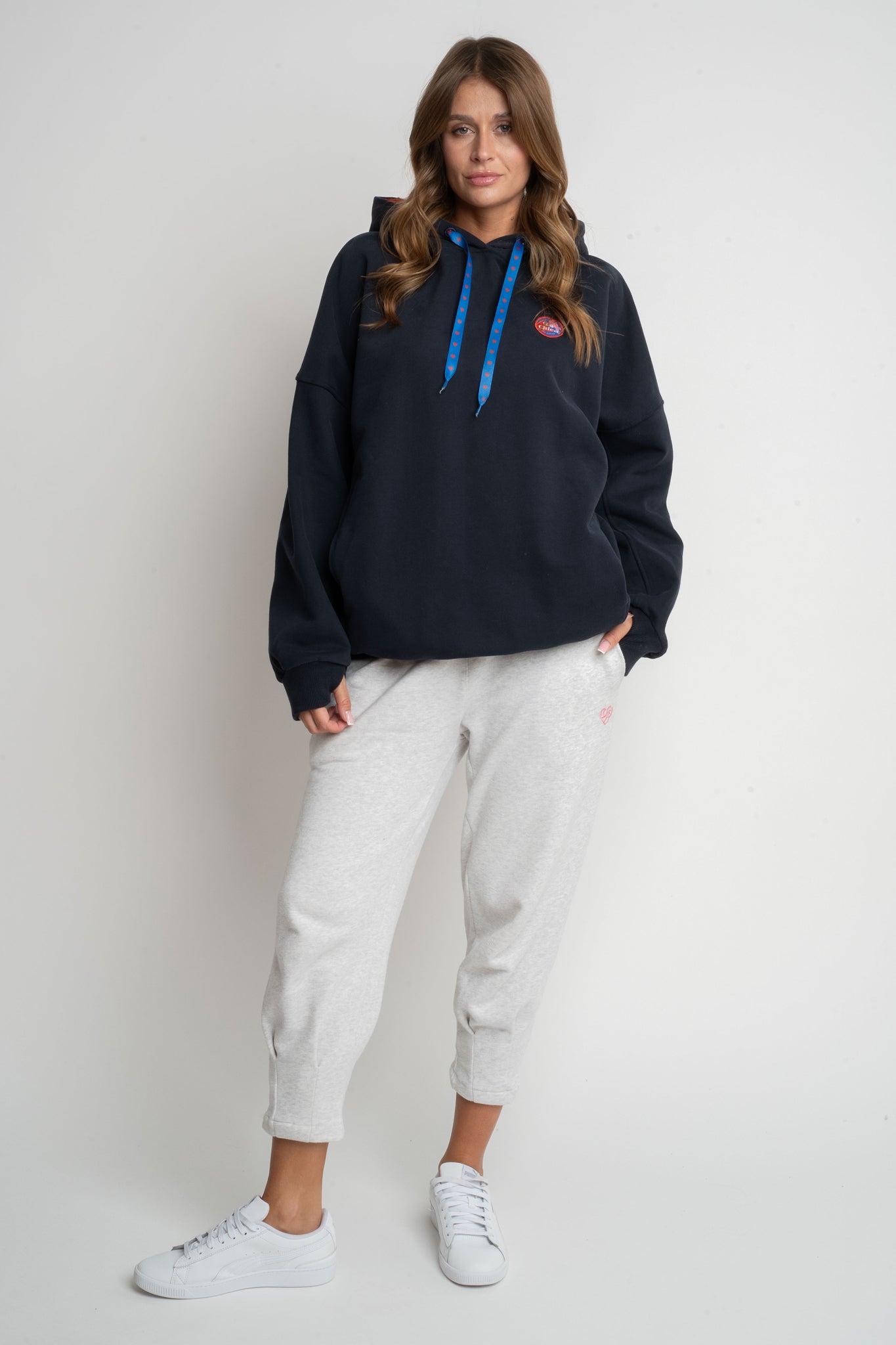 BLUZA Z KAPTUREM GRANATOWA - MYLA