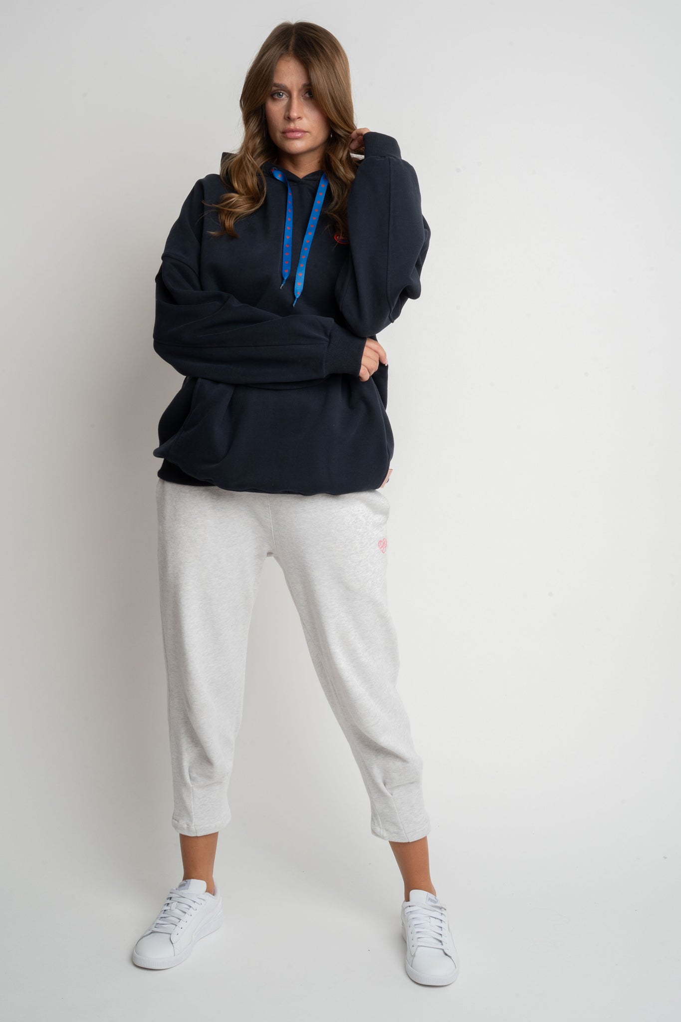 BLUZA Z KAPTUREM GRANATOWA - MYLA