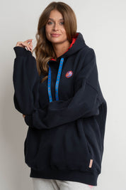 BLUZA Z KAPTUREM GRANATOWA - MYLA