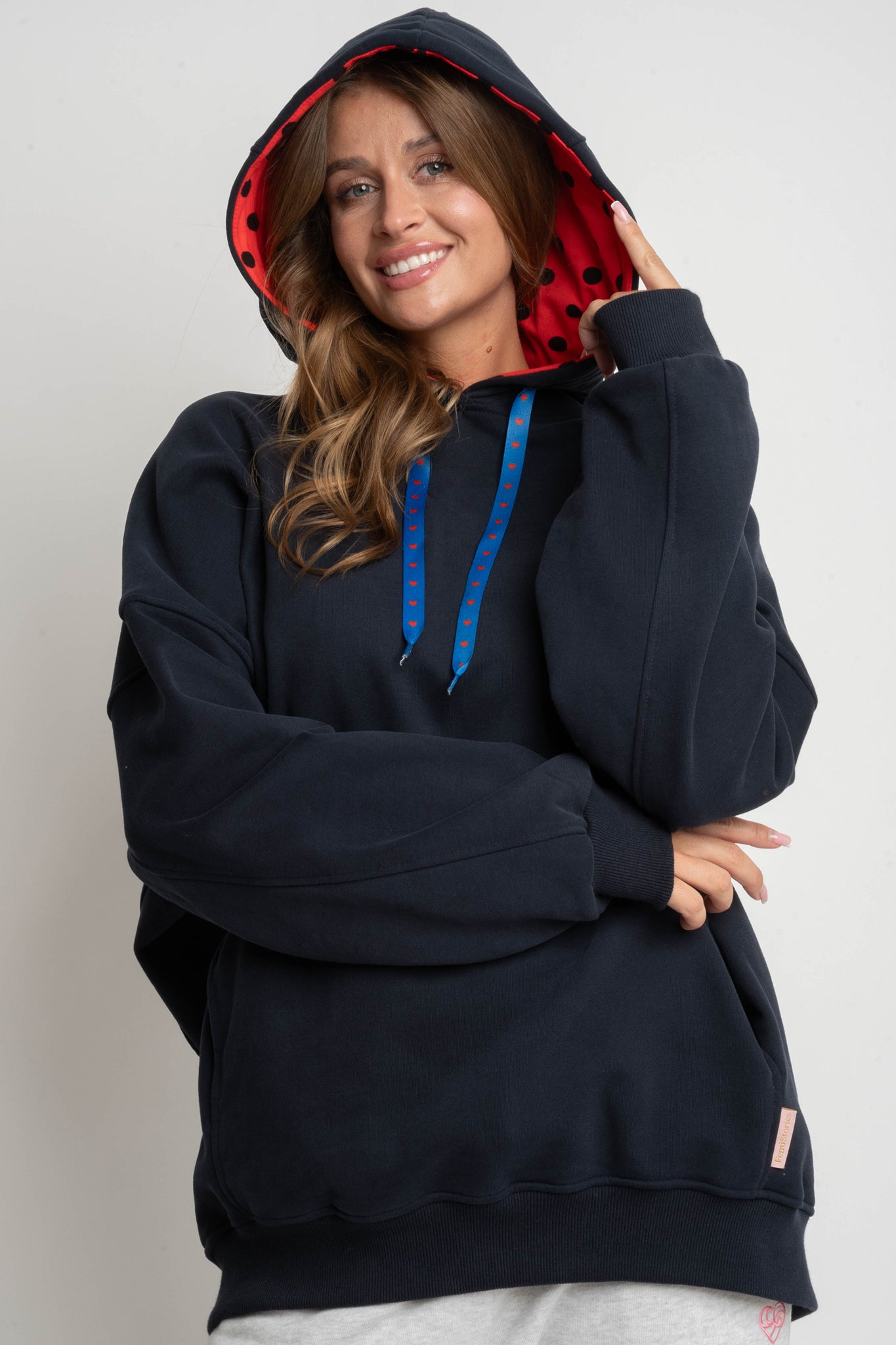 BLUZA Z KAPTUREM GRANATOWA - MYLA