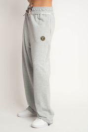 SPODNIE DRESOWE  BAGGY W KOLORZE SZAREGO MELANŻU- PERLE