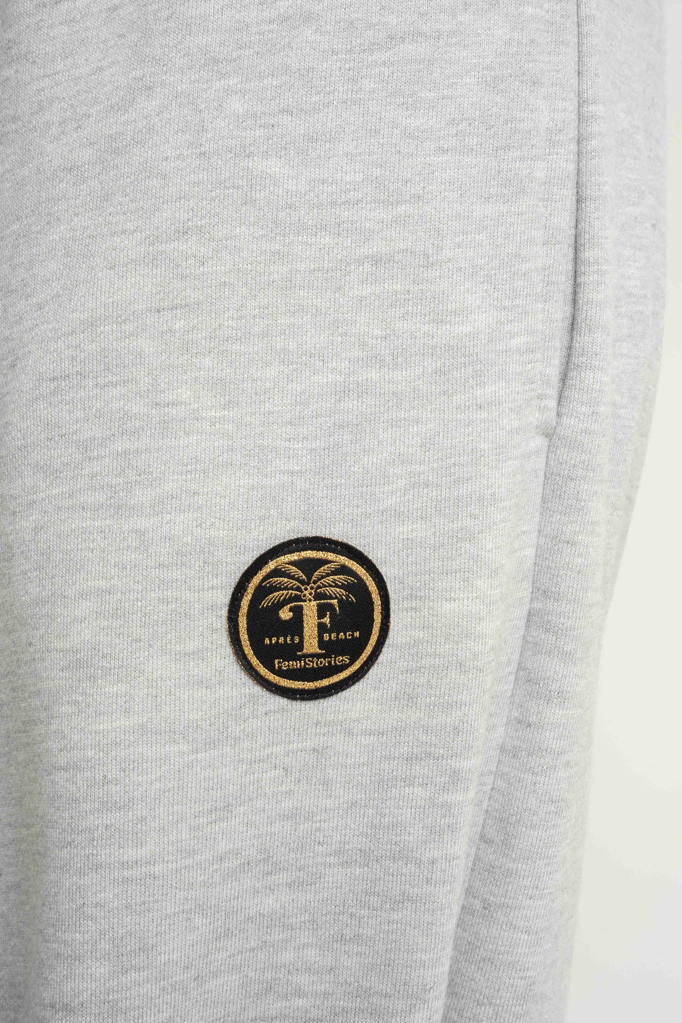 SPODNIE DRESOWE  BAGGY W KOLORZE SZAREGO MELANŻU- PERLE