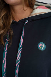 BLUZA Z KAPTUREM GRANATOWA - PENNY