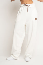 SPODNIE DRESOWE BAGGY BIAŁE- PERLE