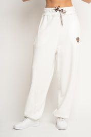 SPODNIE DRESOWE BAGGY BIAŁE- PERLE