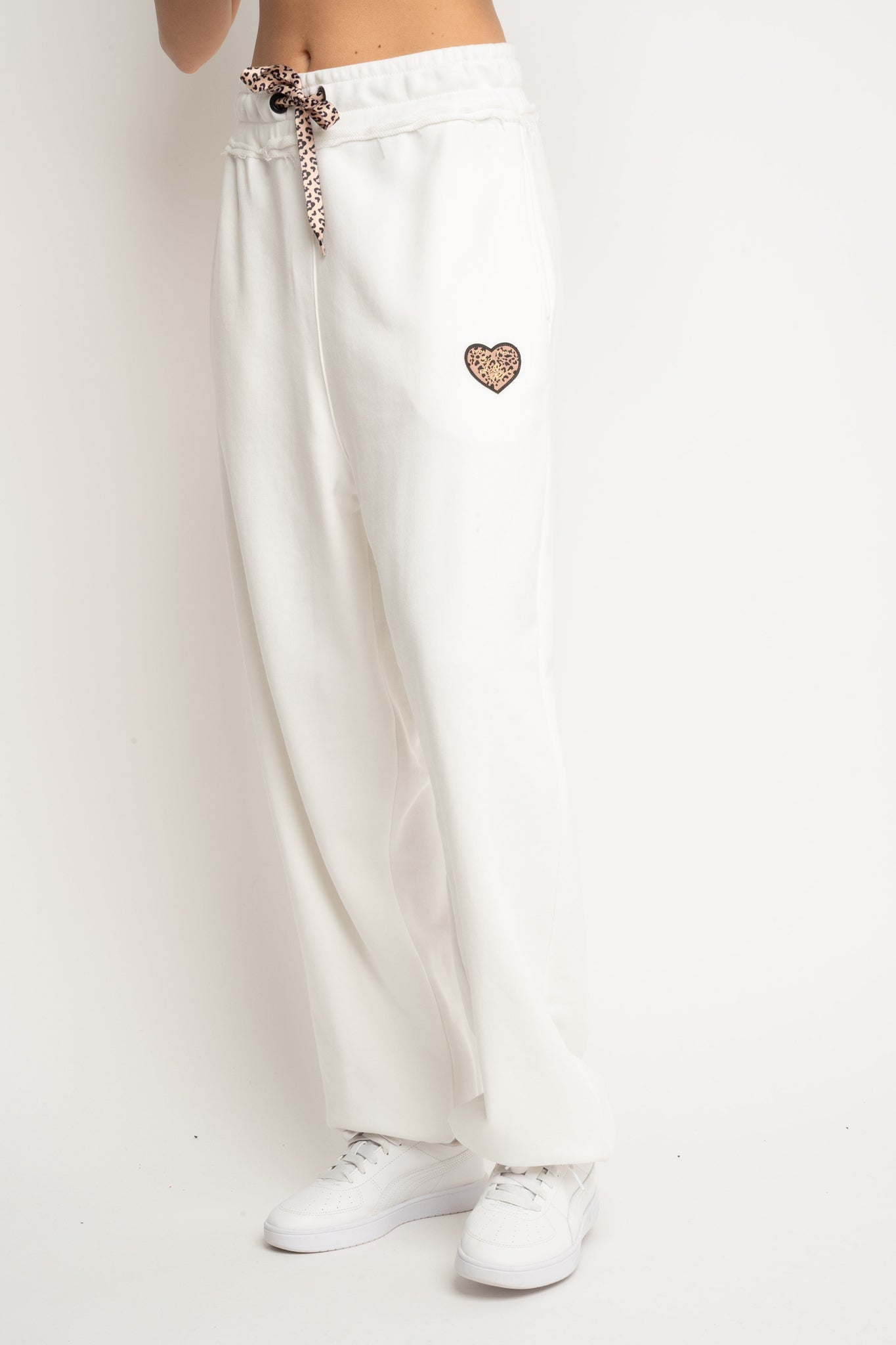 SPODNIE DRESOWE BAGGY BIAŁE- PERLE