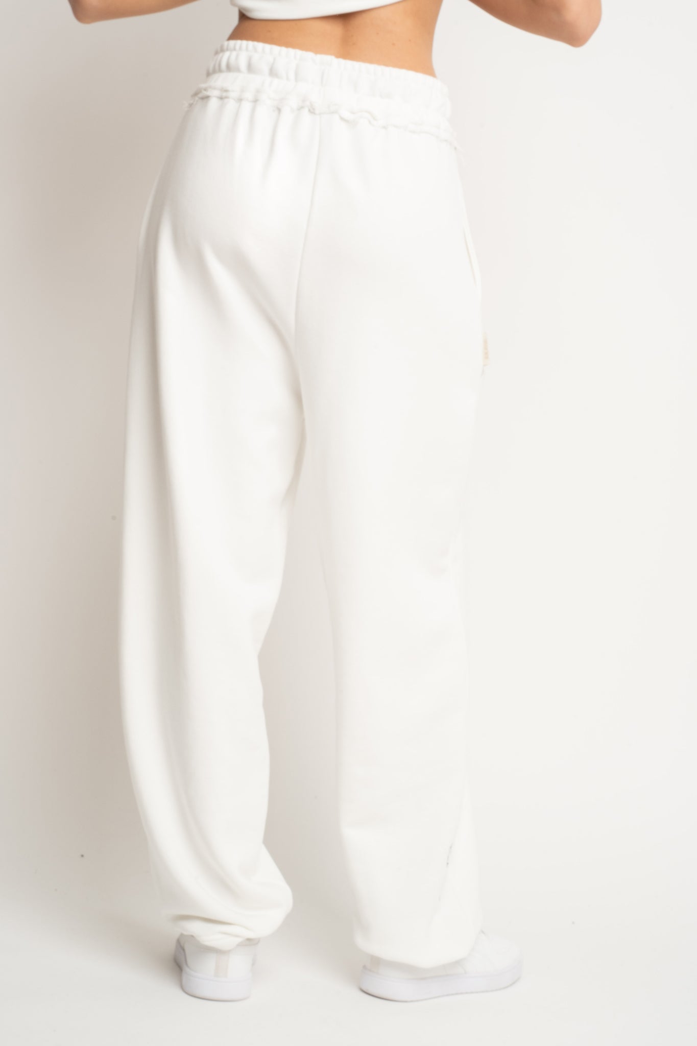 SPODNIE DRESOWE BAGGY BIAŁE- PERLE