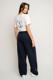 SPODNIE DRESOWE BAGGY CIEMNOGRANATOWE - PERLE