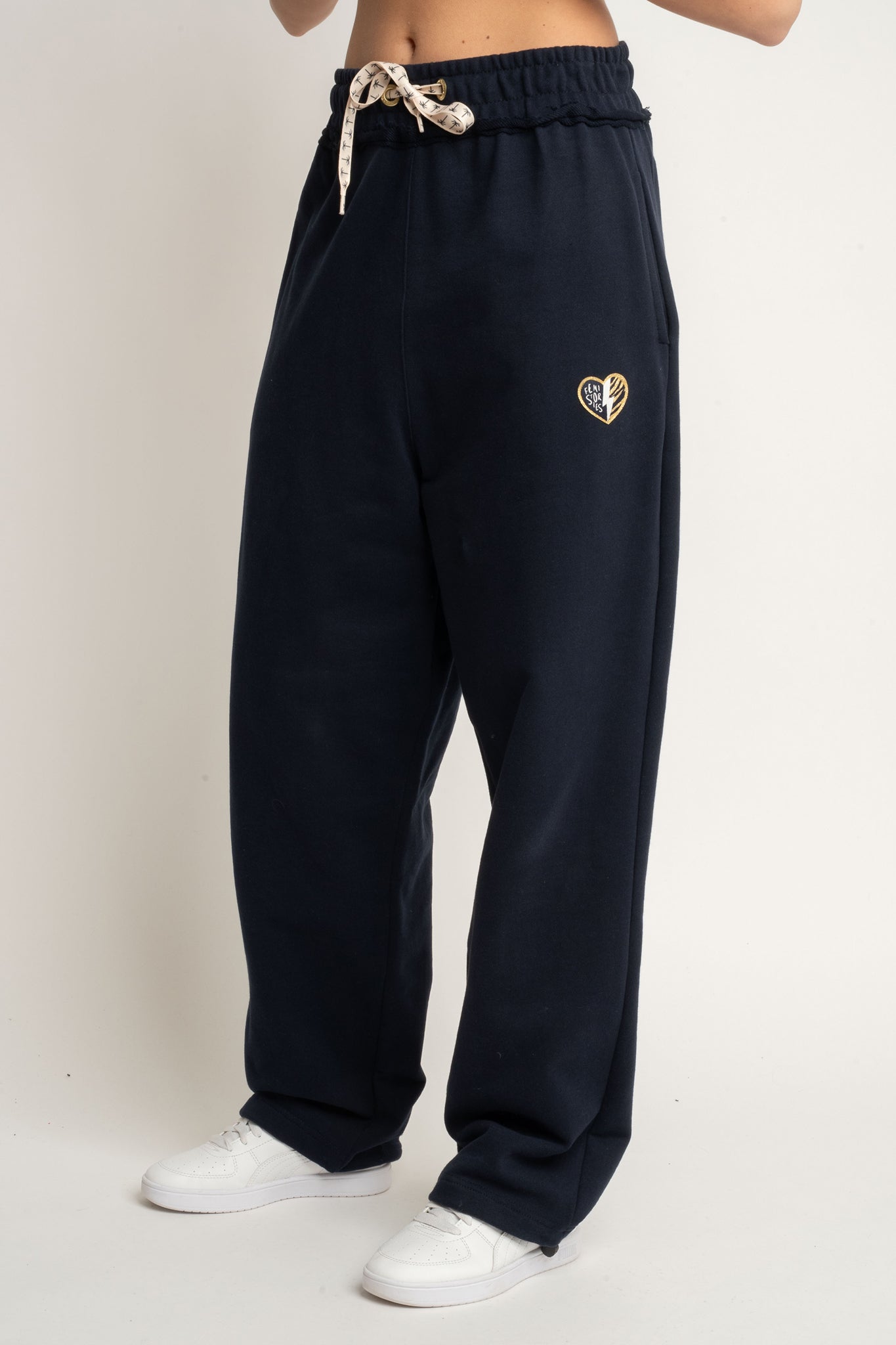 SPODNIE DRESOWE BAGGY CIEMNOGRANATOWE - PERLE