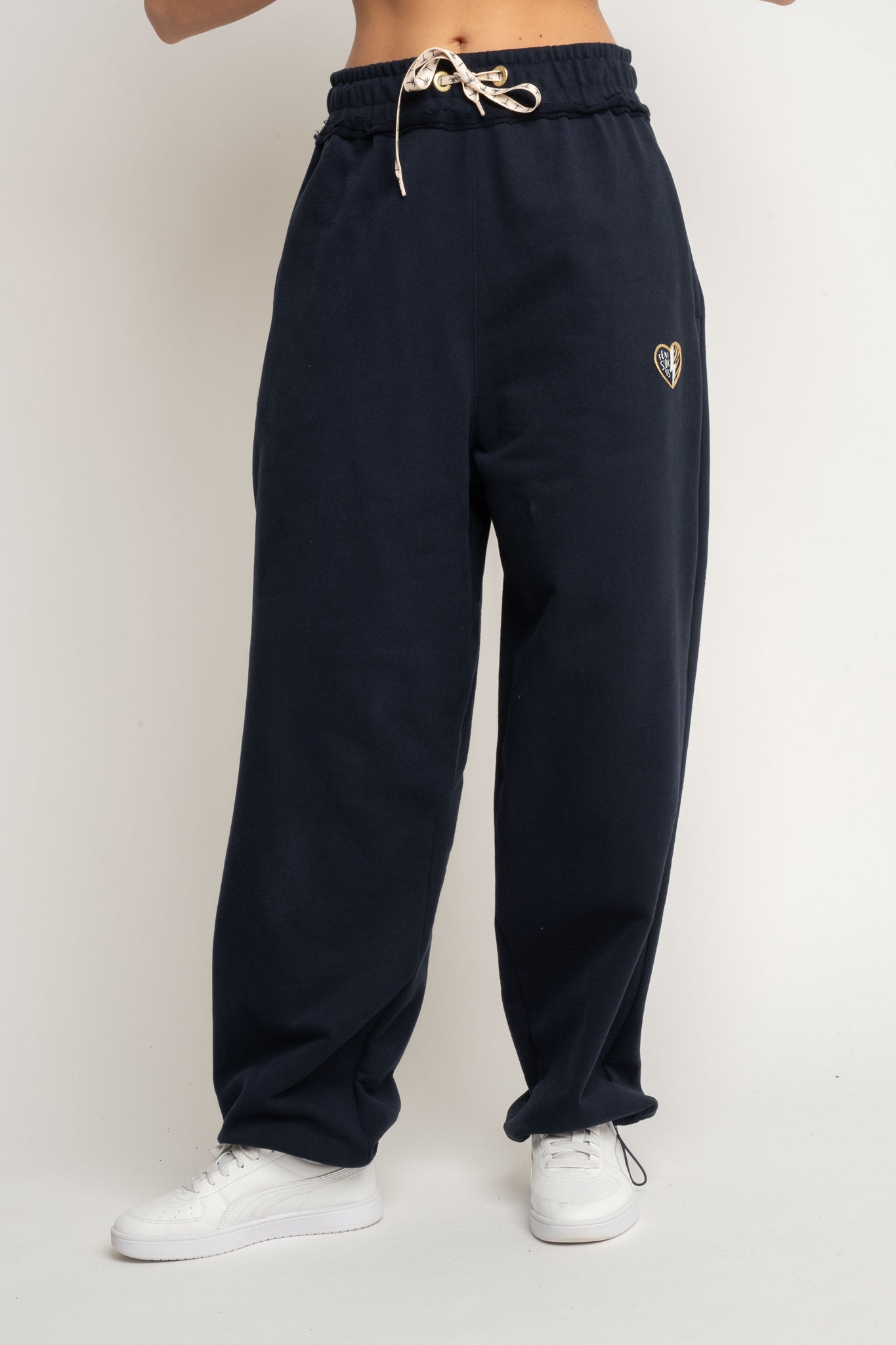 SPODNIE DRESOWE BAGGY CIEMNOGRANATOWE - PERLE