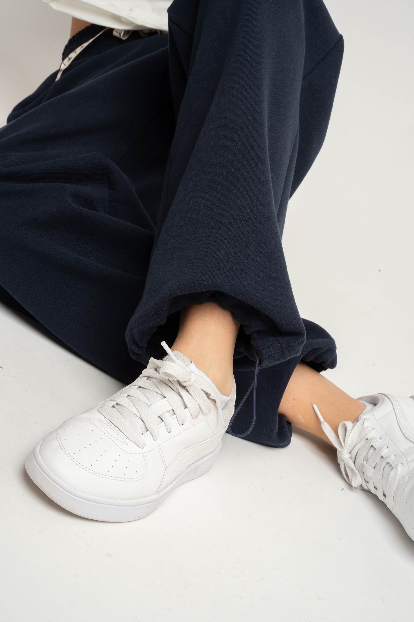 SPODNIE DRESOWE BAGGY CIEMNOGRANATOWE - PERLE