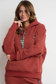 BRICK RED HOODIE - AURENA