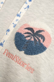 BLUZA OVERSIZE Z KAPTUREM SZARY MELANŻ - SANIBEL