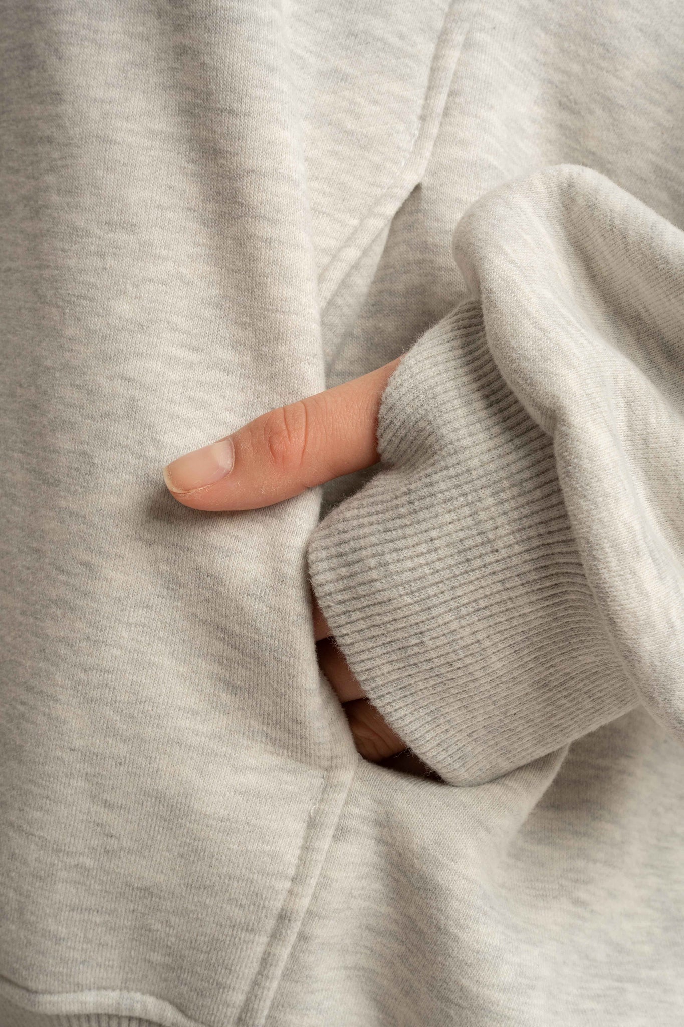 BLUZA OVERSIZE Z KAPTUREM SZARY MELANŻ - SANIBEL