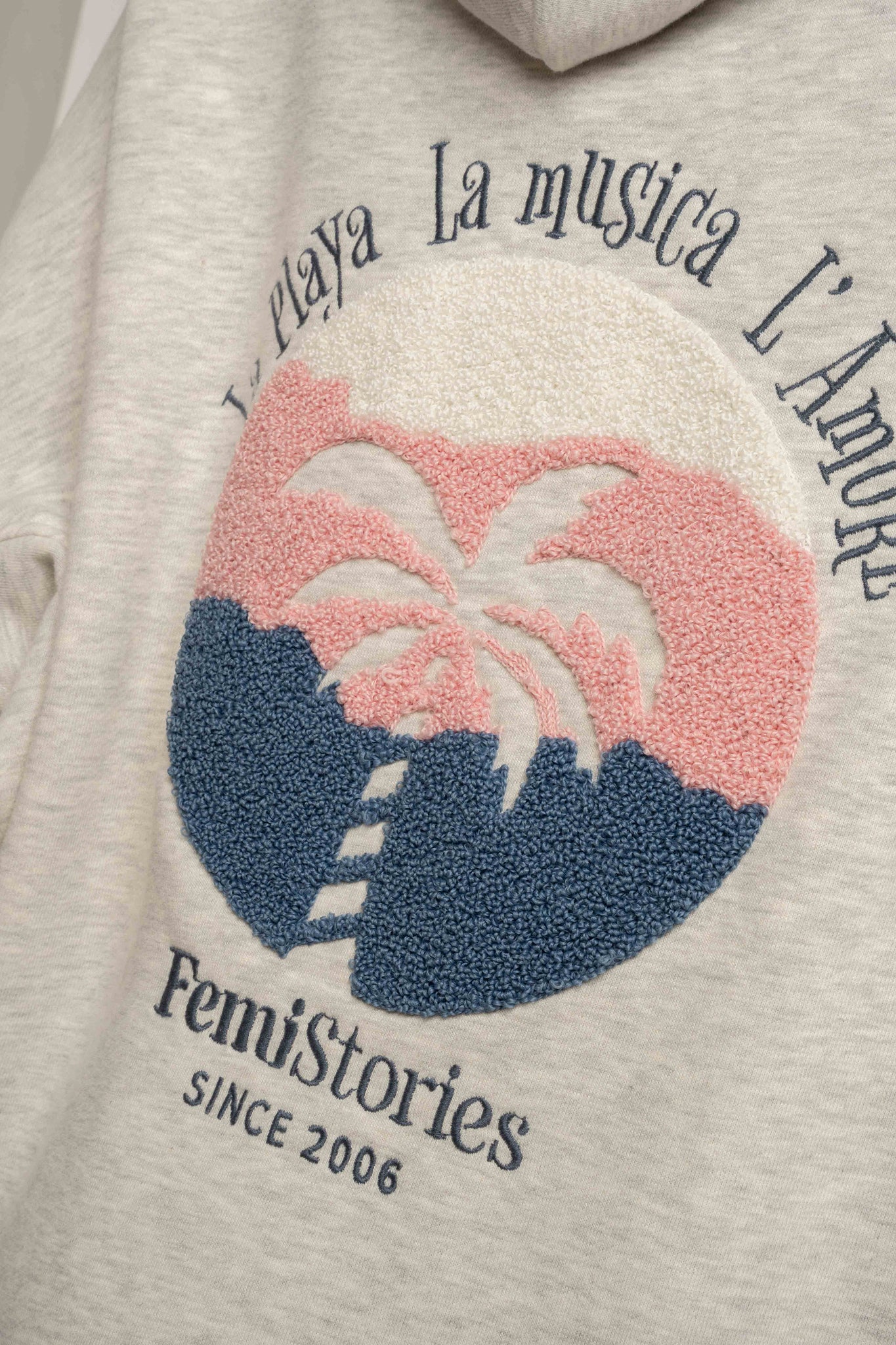 BLUZA OVERSIZE Z KAPTUREM SZARY MELANŻ - SANIBEL