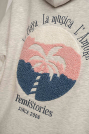 BLUZA OVERSIZE Z KAPTUREM SZARY MELANŻ - SANIBEL