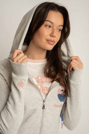 BLUZA ROZPINANA Z KAPTUREM SZARA - INI