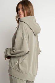 BLUZA Z KAPTUREM JASNY KHAKI- AURENA