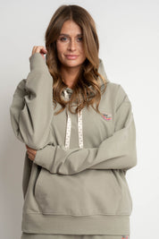 BLUZA Z KAPTUREM JASNY KHAKI- AURENA