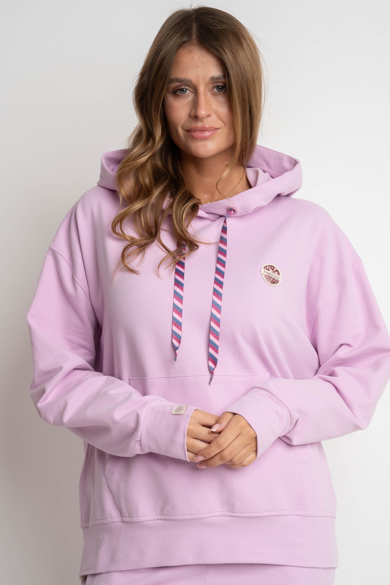 BLUZA Z KAPTUREM RÓŻOWA  - AURENA