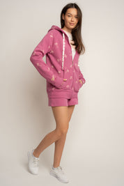 BLUZA Z KAPTUREM AMUR -FUCHSIA