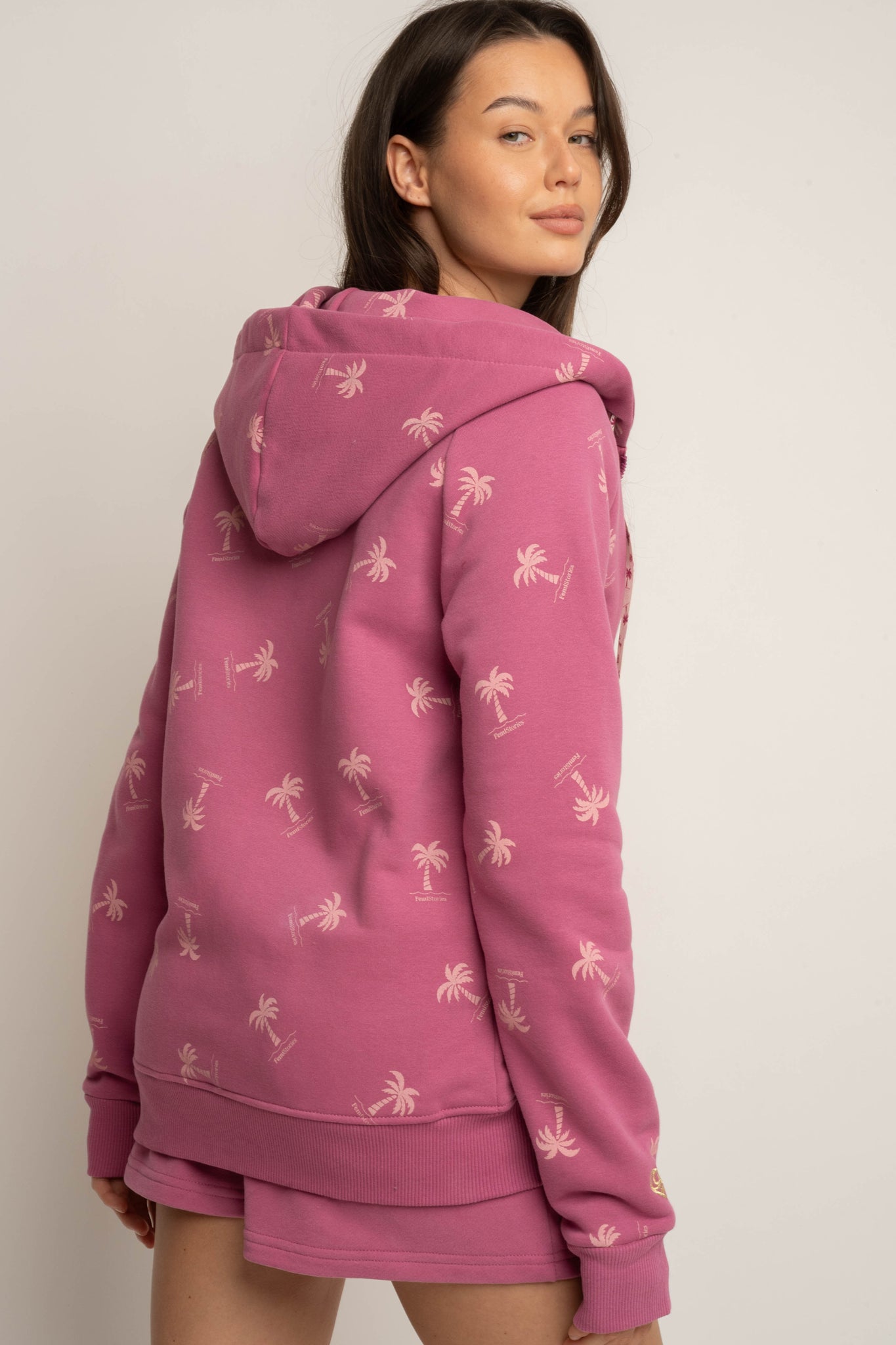 BLUZA Z KAPTUREM AMUR -FUCHSIA