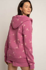 BLUZA Z KAPTUREM AMUR -FUCHSIA