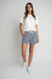 VELVET SHORTS NAVY BLUE WITH STRIPES - MOLOKAI