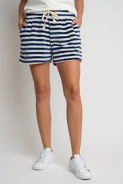 VELVET SHORTS NAVY BLUE WITH STRIPES - MOLOKAI