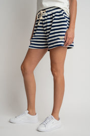 VELVET SHORTS NAVY BLUE WITH STRIPES - MOLOKAI