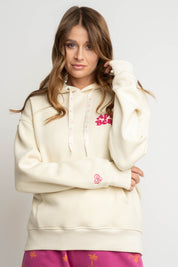 BLUZA Z KAPTUREM KREMOWA - AURENA