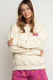 BLUZA Z KAPTUREM KREMOWA - AURENA