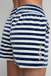 VELVET SHORTS NAVY BLUE WITH STRIPES - MOLOKAI