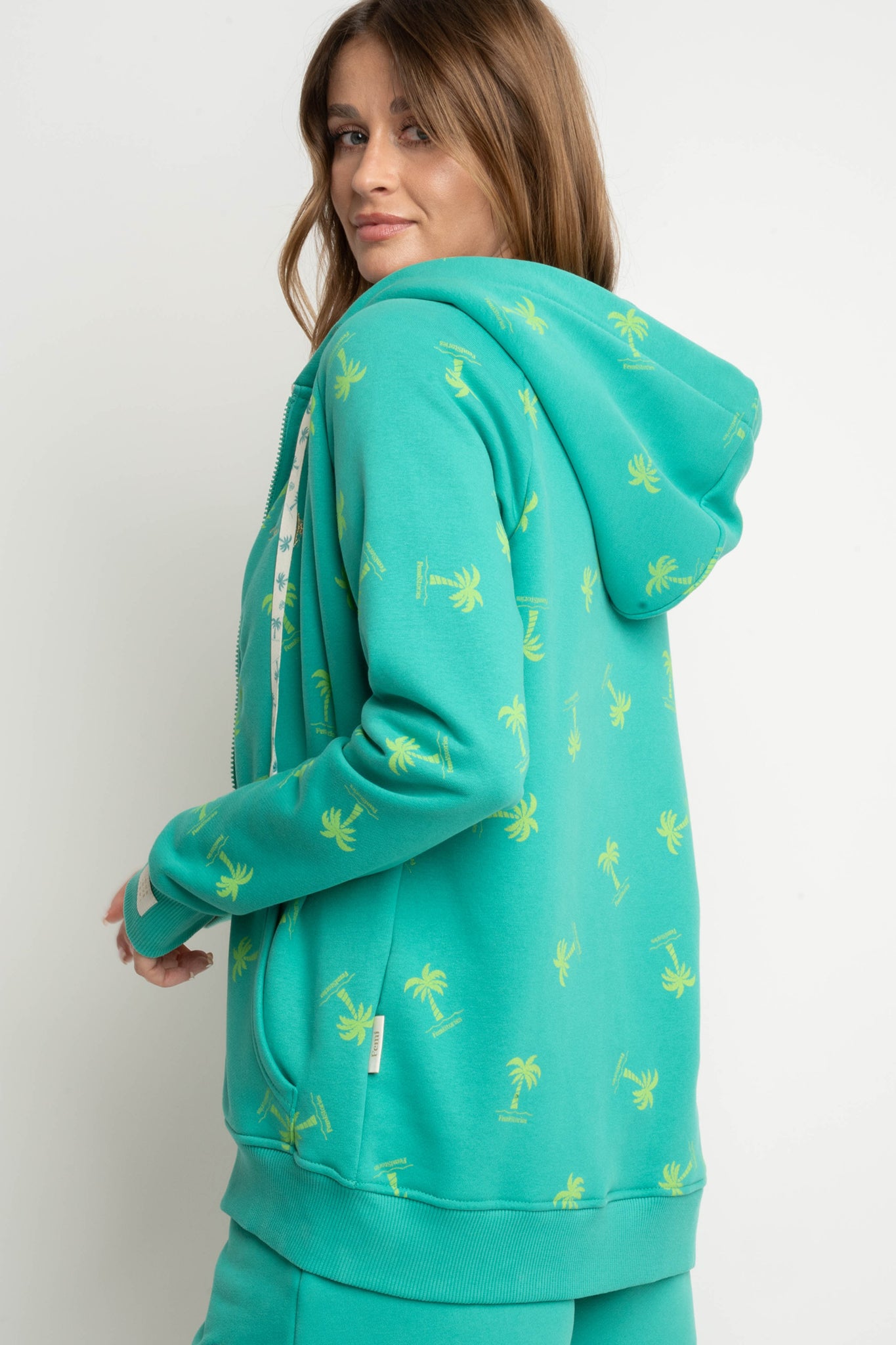 BLUZA Z KAPTUREM AMUR - GARDEN GREEN
