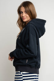 NAVY HOODED SWEATSHIRT - EMMA