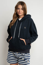 NAVY HOODED SWEATSHIRT - EMMA