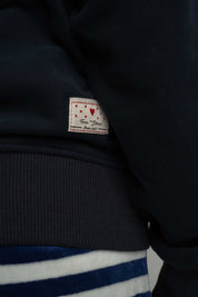 NAVY HOODED SWEATSHIRT - EMMA
