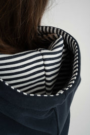 NAVY HOODED SWEATSHIRT - EMMA